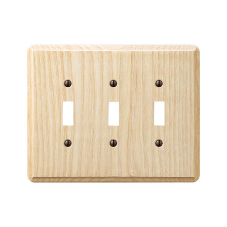 Amerelle Contemporary Unfinished Beige 3 gang Wood Toggle Wall Plate 1 pk