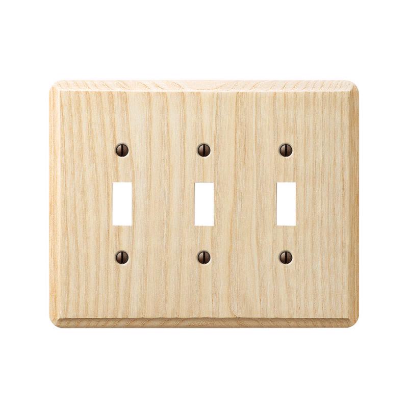 Amerelle Contemporary Unfinished Beige 3 gang Wood Toggle Wall Plate 1 pk