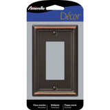Amerelle Chelsea Aged Bronze 1 gang Stamped Steel Decorator Wall Plate 1 pk