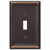 Amerelle Chelsea Aged Bronze 1 gang Stamped Steel Toggle Wall Plate 1 pk