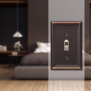 Amerelle Chelsea Aged Bronze 1 gang Stamped Steel Toggle Wall Plate 1 pk