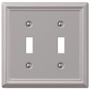 Amerelle Chelsea Brushed Nickel 2 gang Stamped Steel Toggle Wall Plate 1 pk