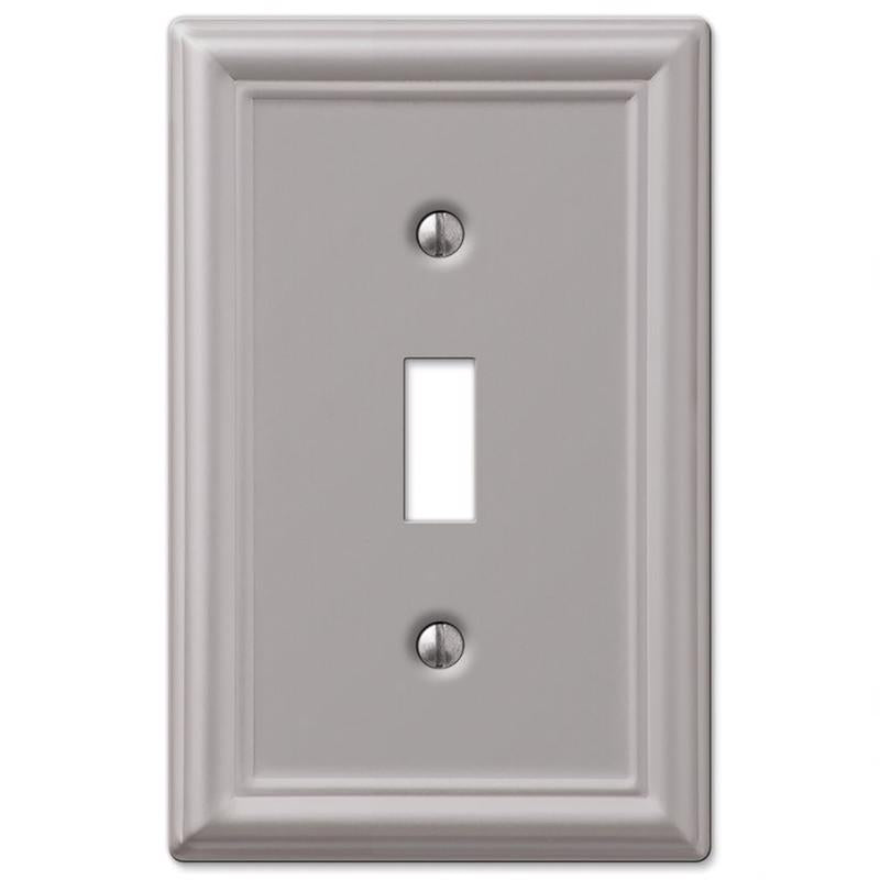 Amerelle Chelsea Brushed Nickel 1 gang Stamped Steel Toggle Wall Plate 1 pk