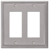 Amerelle Metro Brushed Nickel 2 gang Die-Cast Metal Decorator Wall Plate 1 pk