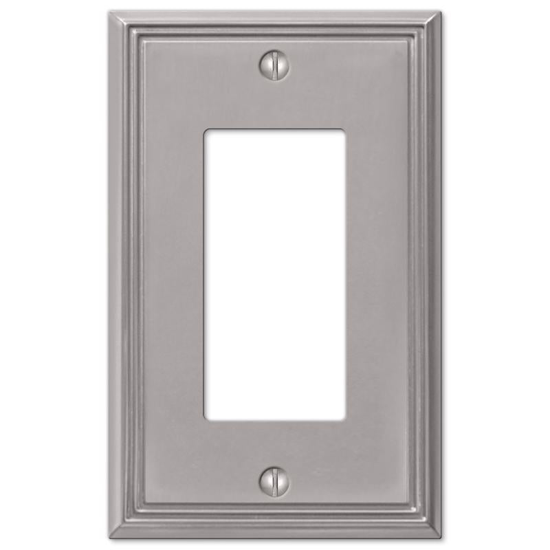 Amerelle Metro Brushed Nickel 1 gang Die-Cast Metal Decorator Wall Plate 1 pk