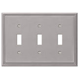 Amerelle Metro Brushed Nickel 3 gang Die-Cast Metal Toggle Wall Plate 1 pk