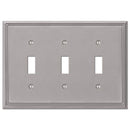 Amerelle Metro Brushed Nickel 3 gang Die-Cast Metal Toggle Wall Plate 1 pk