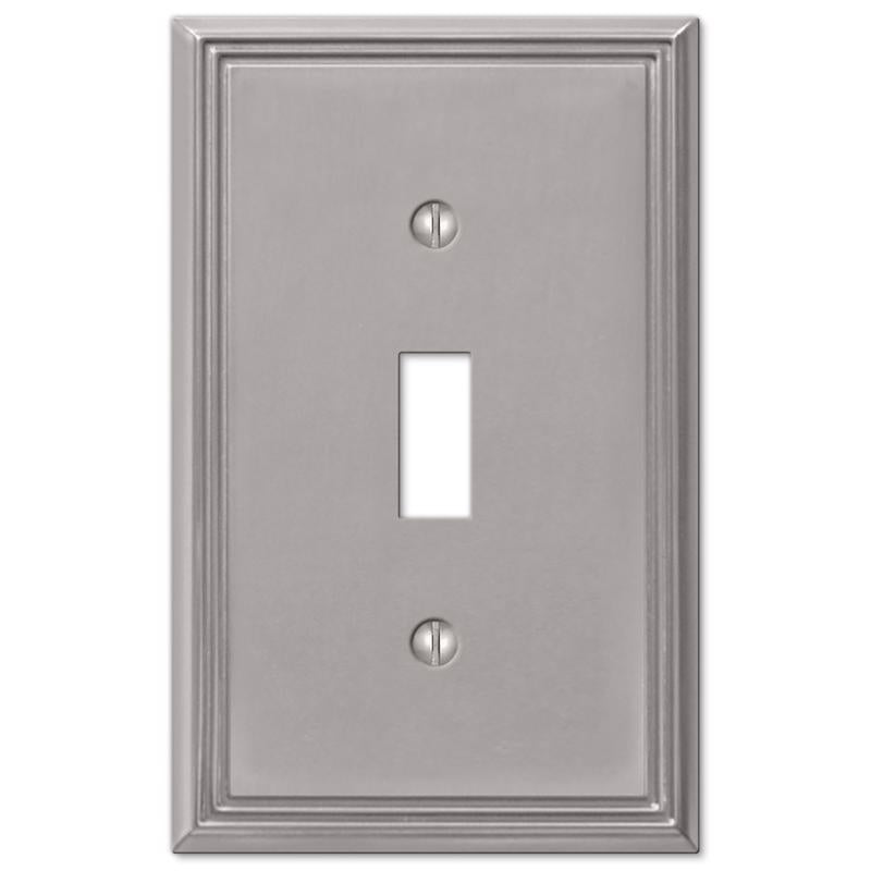 Amerelle Metro Brushed Nickel 1 gang Die-Cast Metal Toggle Wall Plate 1 pk