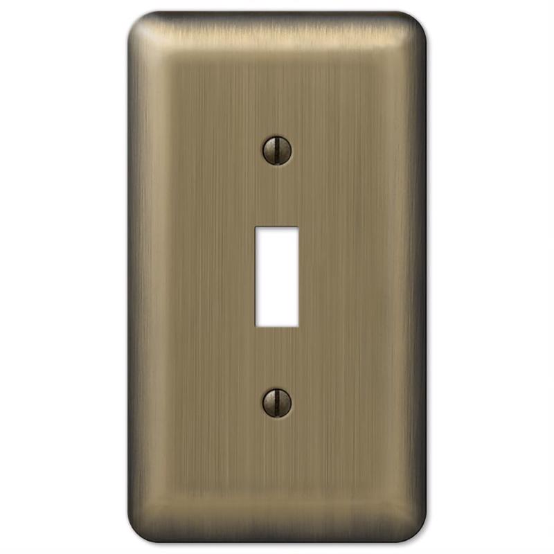 Amerelle Devon Brushed Brass 1 gang Stamped Steel Toggle Wall Plate 1 pk