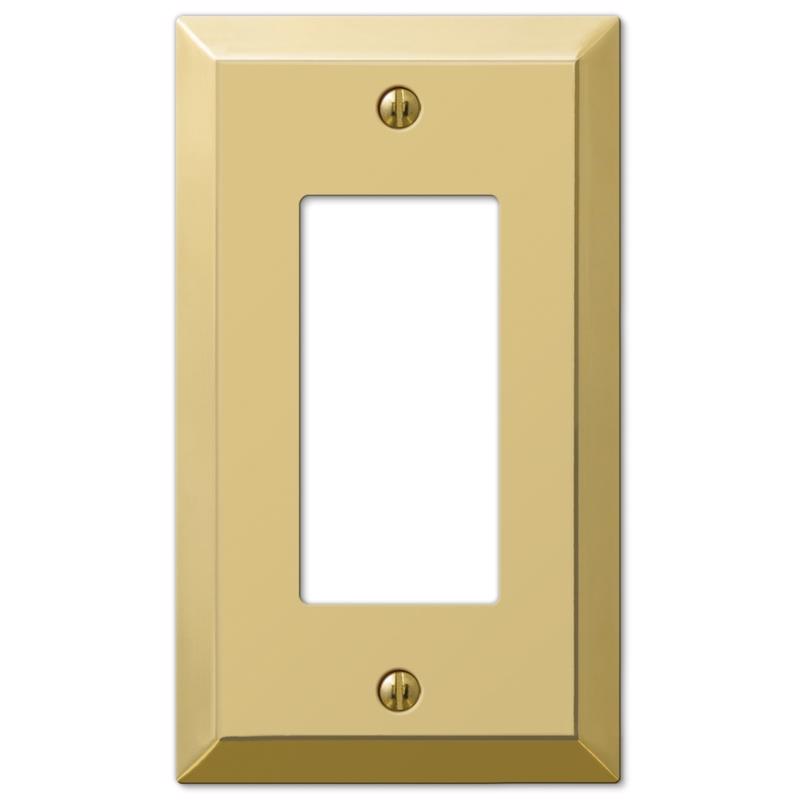 Amerelle Century Polished Brass 1 gang Stamped Steel Decorator Wall Plate 1 pk