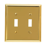 Amerelle Century Polished Brass 2 gang Stamped Steel Toggle Wall Plate 1 pk