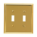 Amerelle Century Polished Brass 2 gang Stamped Steel Toggle Wall Plate 1 pk