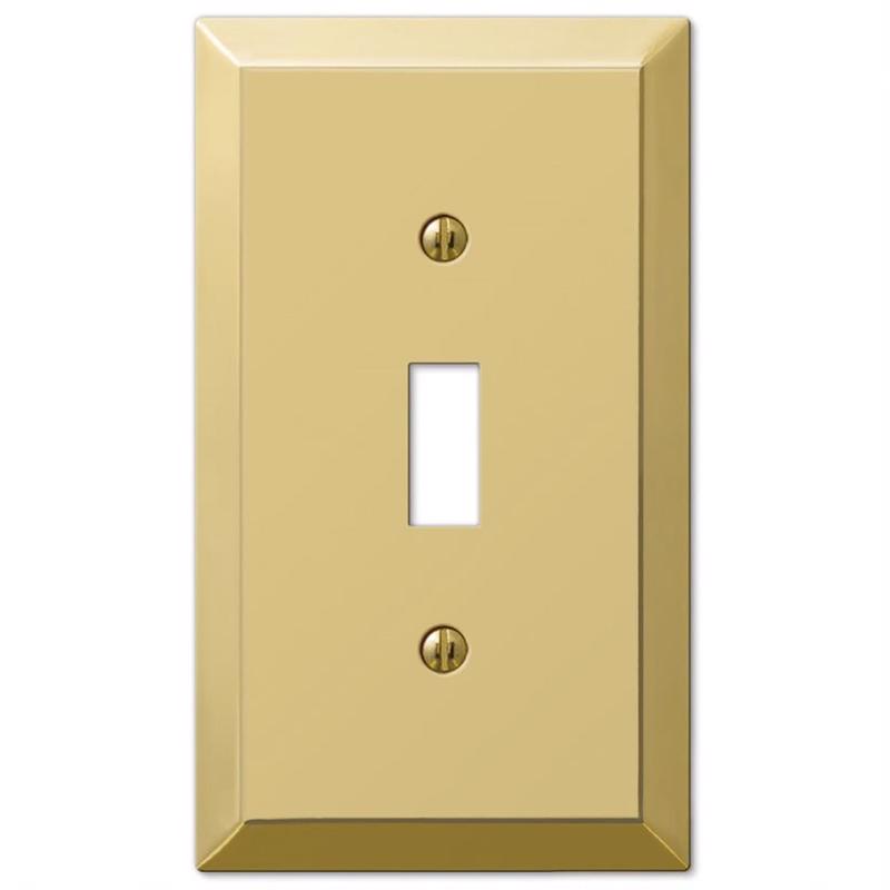 Amerelle Century Polished Bronze 1 gang Stamped Steel Toggle Wall Plate 1 pk