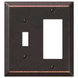 Amerelle Century Aged Bronze 2 gang Stamped Steel Decorator/Toggle Wall Plate 1 pk