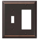 Amerelle Century Aged Bronze 2 gang Stamped Steel Decorator/Toggle Wall Plate 1 pk