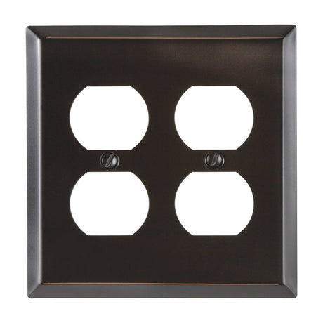 Amerelle Century Aged Bronze 2 gang Stamped Steel Duplex Wall Plate 1 pk