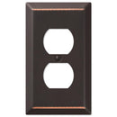 Amerelle Century Aged Bronze 1 gang Stamped Steel Duplex Wall Plate 1 pk