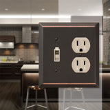 Amerelle Century Aged Bronze 2 gang Stamped Steel Toggle Wall Plate 1 pk