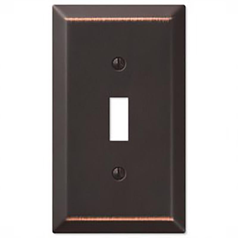 Amerelle Century Aged Bronze 1 gang Stamped Steel Toggle Wall Plate 1 pk