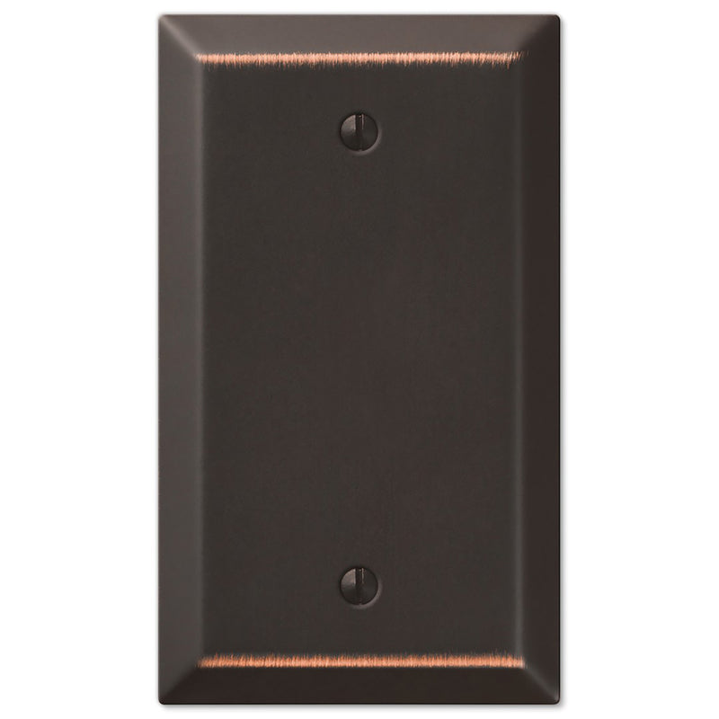 Amerelle Century Aged Bronze 1 gang Stamped Steel Blank Wall Plate 1 pk