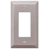 Amerelle Century Brushed Nickel 1 gang Stamped Steel Decorator Wall Plate 1 pk