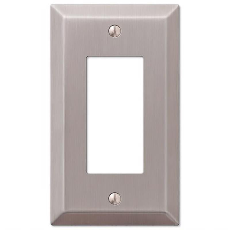 Amerelle Century Brushed Nickel 1 gang Stamped Steel Decorator Wall Plate 1 pk