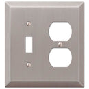 Amerelle Century Brushed Nickel 2 gang Stamped Steel Duplex/Toggle Wall Plate 1 pk