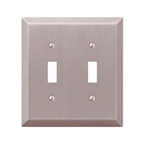 Amerelle Century Brushed Nickel 2 gang Stamped Steel Toggle Wall Plate 1 pk