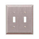 Amerelle Century Brushed Nickel 2 gang Stamped Steel Toggle Wall Plate 1 pk