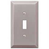 Amerelle Century Brushed Nickel 1 gang Stamped Steel Toggle Wall Plate 1 pk