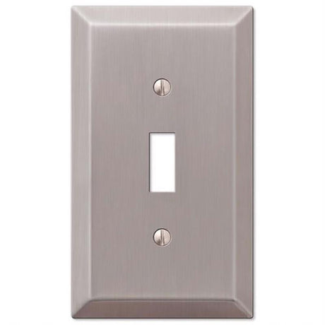 Amerelle Century Brushed Nickel 1 gang Stamped Steel Toggle Wall Plate 1 pk