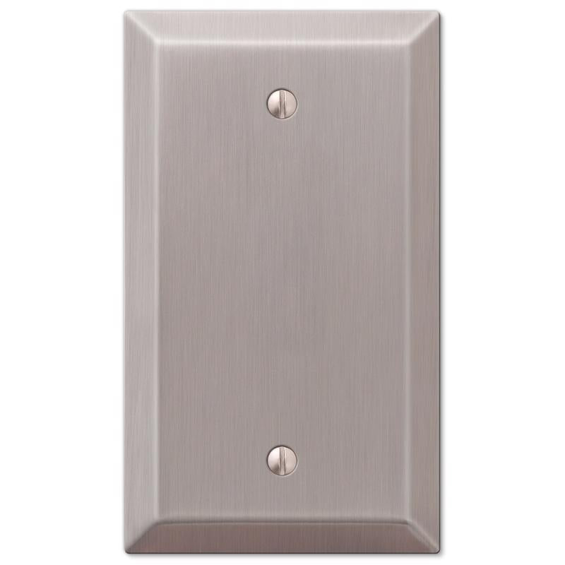 Amerelle Century Brushed Nickel 1 gang Stamped Steel Blank Wall Plate 1 pk