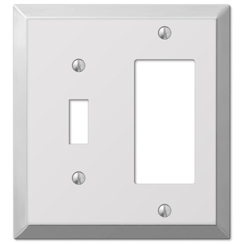 Amerelle Century Polished Chrome 2 gang Stamped Steel Decorator/Toggle Wall Plate 1 pk