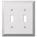 Amerelle Century Polished Chrome 2 gang Stamped Steel Toggle Wall Plate 1 pk