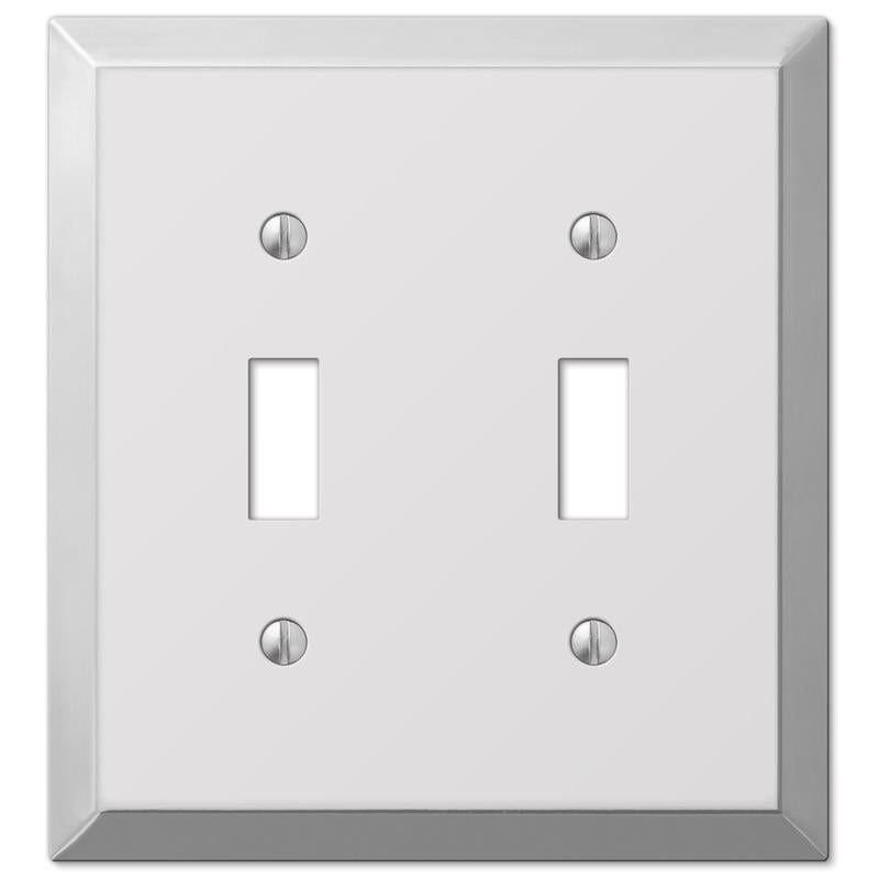 Amerelle Century Polished Chrome 2 gang Stamped Steel Toggle Wall Plate 1 pk