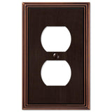 Amerelle Metro Aged Bronze 1 gang Die-Cast Metal Duplex Wall Plate 1 pk