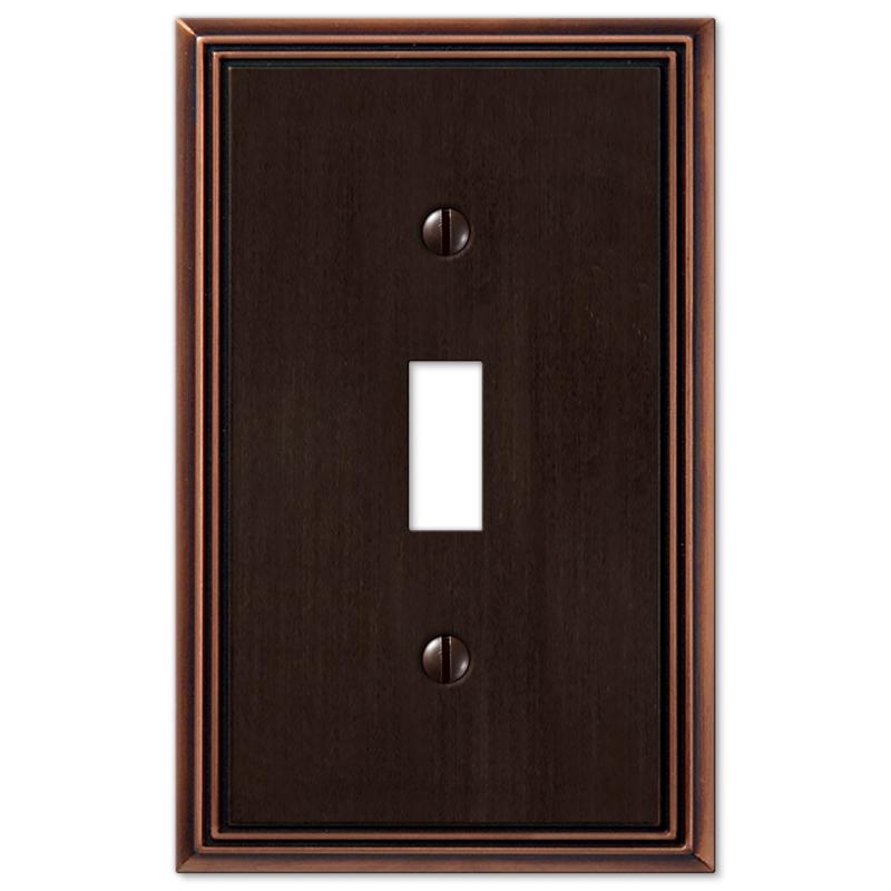 Amerelle Metro Aged Bronze 1 gang Die-Cast Metal Toggle Wall Plate 1 pk