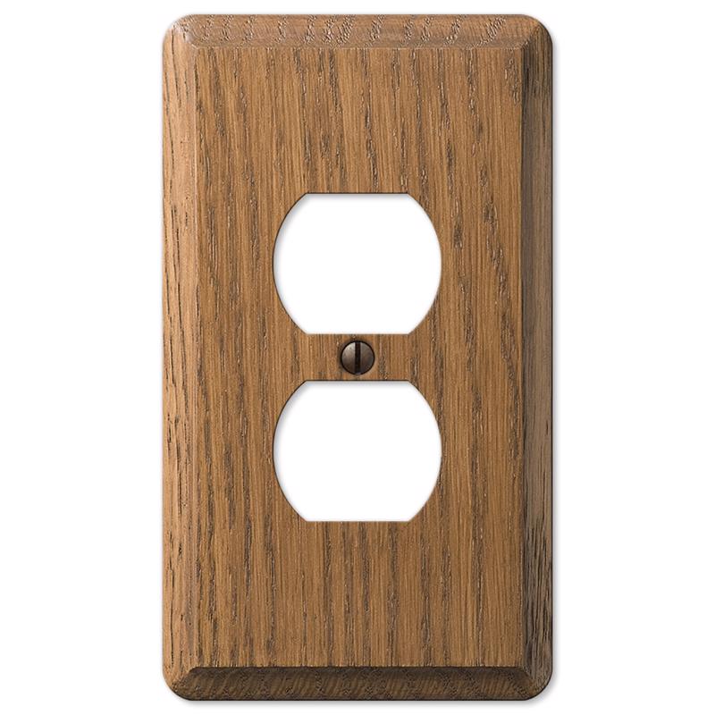 Amerelle Contemporary Brown 1 gang Wood Duplex Wall Plate 1 pk