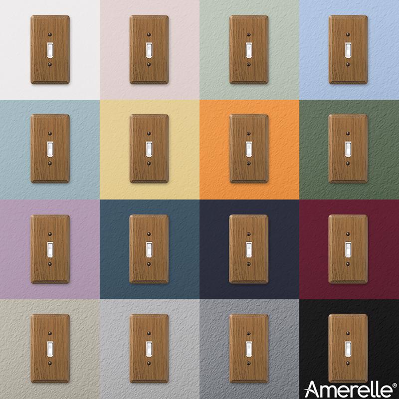 Amerelle Contemporary Medium Brown 1 gang Oak Wood Toggle Wall Plate 1 pk