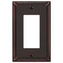 Amerelle Imperial Bead Aged Bronze 1 gang Die-Cast Metal Decorator Wall Plate 1 pk