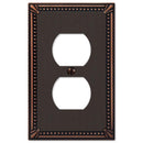 Amerelle Imperial Bead Aged Bronze 1 gang Die-Cast Metal Duplex Wall Plate 1 pk