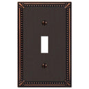 Amerelle Imperial Bead Aged Bronze 1 gang Die-Cast Metal Toggle Wall Plate 1 pk