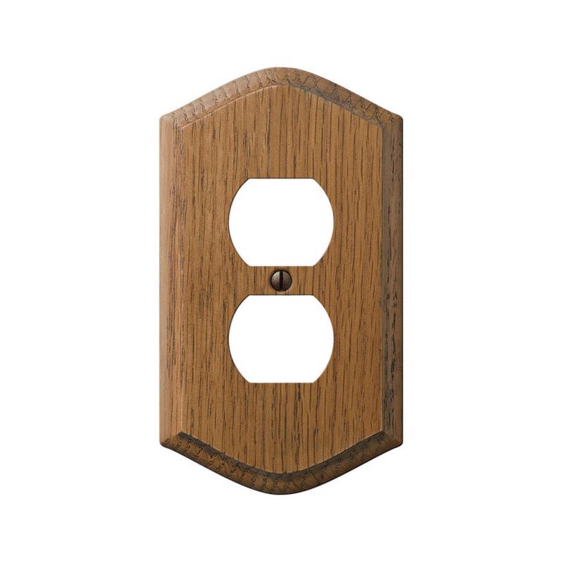 Amerelle Country Brown 1 gang Wood Duplex Wall Plate 1 pk