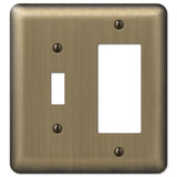 Amerelle Devon Brushed Brass 2 gang Stamped Steel Decorator/Toggle Wall Plate 1 pk