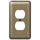 Amerelle Devon Brushed Brass 1 gang Stamped Steel Duplex Wall Plate 1 pk