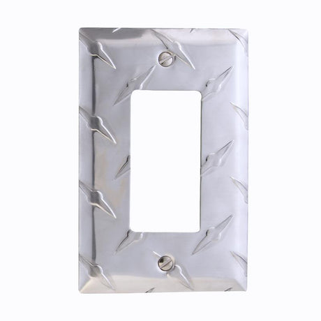 Amerelle Diamond Silver 1 gang Stamped Aluminum Decorator Wall Plate 1 pk
