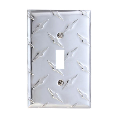 Amerelle Diamond Silver 1 gang Stamped Aluminum Toggle Wall Plate 1 pk
