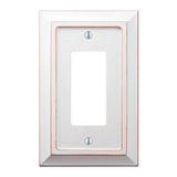 Amerelle Savannah White 1 gang Wood Decorator Wall Plate 1 pk