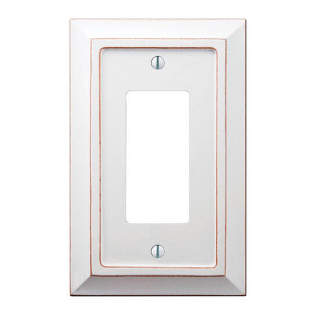 Amerelle Savannah White 1 gang Wood Decorator Wall Plate 1 pk