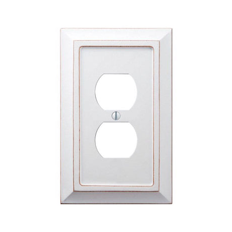 Amerelle Savannah White 1 gang Wood Duplex Wall Plate 1 pk